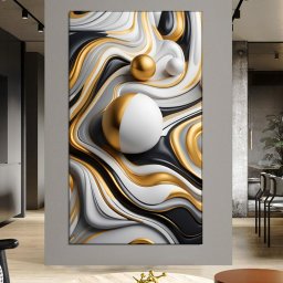 Tablou Canvas Abstract Gold Wave ADF35 (Dimensiune LxH: 80x140cm)