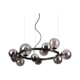 Ideal Lux - Lustră LED suspendată pe cablu PERLAGE 11xG9/3W/230V diam. 73 cm negru/fumuriu