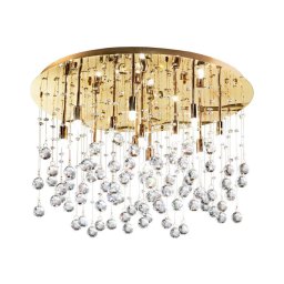 Plafonieră LED de cristal Ideal Lux MOONLIGHT 12xG9/3W/230V d. 60 cm auriu
