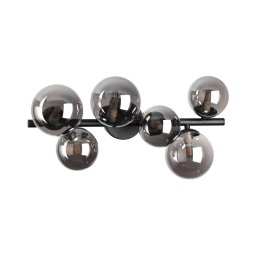 Ideal Lux - Lustră LED aplicată PERLAGE 6xG9/3W/230V 49 cm negru/fumuriu