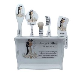 Set 2in1 Gatit Mireasa si Mire, model personalizat, 6 piese - FEIS404017