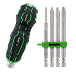 Set maner ENGINEER pentru lovire cu ciocanul cu 4 biti extractori DBZ-62 63 64 65 pentru suruburi imbus deteriorate 2-5 mm DZ-70