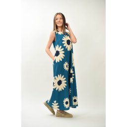 ROCHIE LUNGA DE ZI CU IMPRIMAT FLORAL SI BUZUNARE MIRAGE TALIE UNICA Multicolora