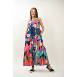 ROCHIE LUNGA DE ZI FARA MANECI CU BUZUNARE SPLENDIDO TALIE UNICA Multicolora