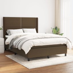 Pat continental cu saltea, maro închis, 140x200 cm, textil GartenMobel Dekor