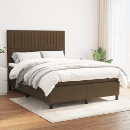 Pat continental cu saltea, maro închis, 140x200 cm, textil GartenMobel Dekor
