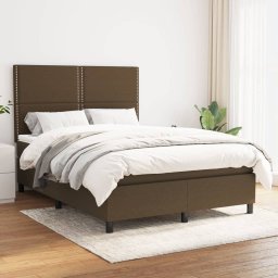 Pat continental cu saltea, maro închis, 140x200 cm, textil GartenMobel Dekor
