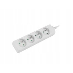 Prelungitor, Lanberg, 1,5m, 4x 230V, cablu CU, Alb