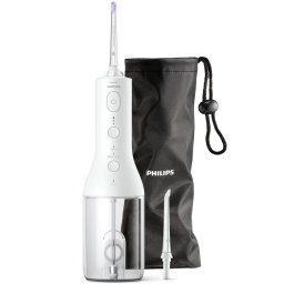 Aparat de curatare interdentara Philips Sonicare Power Flosser HX3826/31, tehnologie QuadStream, 2 capete de curatare, 2 moduri de curatare, 3 niveluri de intensitate, husa, Alb