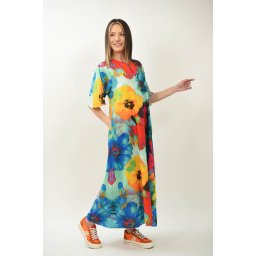 ROCHIE LUNGA CU BUZUNARE MANECA SCURTA TIP CLOPOT SPLENDIDOZZO TALIE UNICA Multicolora