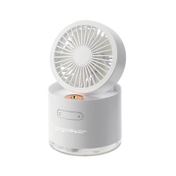 Aigostar - Mini ventilator de birou fără fir cu efect de ceață MIST 10W/5V, alb