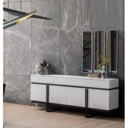 Comoda Studio Casa Living Oglinzi Sablate 2090x780x900mm Alb