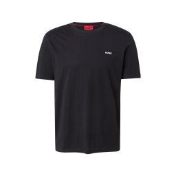 HUGO Tricou 'Dero' negru / alb
