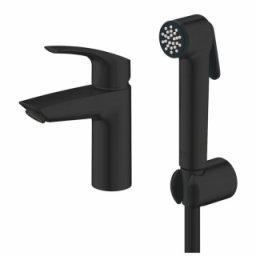 Baterie lavoar Grohe Eurosmart New cu dus igienic, negru mat