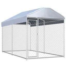 Padoc de exterior cu prelata pentru caini, 382x192x225 cm GartenMobel Dekor