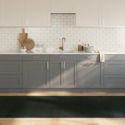 Covor dreptunghiular, gri, 100x500 cm, bambus GartenMobel Dekor