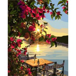 Set pictura pe numere, cu sasiu, Vedere spre mare, 40x50 cm