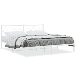 Cadru de pat metalic cu tablie, alb, 183x213 cm GartenMobel Dekor