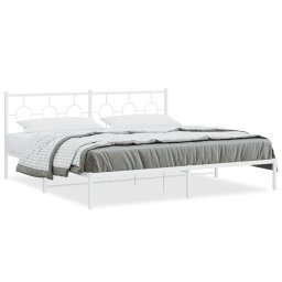 Cadru de pat metalic cu tablie, alb, 193x203 cm GartenMobel Dekor