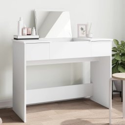 Masa de toaleta cu oglinda, alb, 100x45x76 cm GartenMobel Dekor
