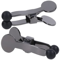 Doc Johnson Merci Nippers Stainless Steel Nipple Clamps with Silicone Tip Black
