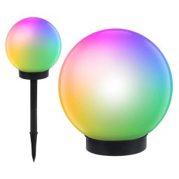 Lampă solară de grădină de sine stătătoare bilă, 15x15x48cm, culoare RGB LED, GB122