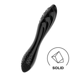 Satisfyer Dazzling Crystal 1 - dildo dublu capăt - sticlă - negru