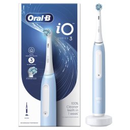 Periuta de dinti electrica cu Tehnologie Magnetica si Micro-Vibratii, Senzor de presiune Smart, 3 moduri, 1 capat, albastru