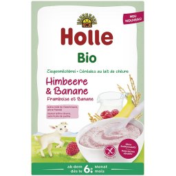 Terci cu lapte de capra, banane si zmeura, fara gluten, pentru copii, +6 luni bio 200g
