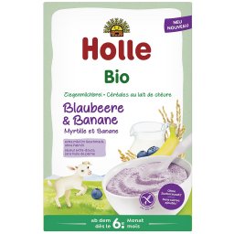 Terci cu lapte de capra, banane si afine, fara gluten, pentru copii, +6 luni bio 200g