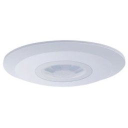 Detector de mişcare infraroşu, montare pe tavan, plat, alb 230V, 50 Hz, 360°, 1-6 m, 10 s-15 min, 3-2000lux, IP20