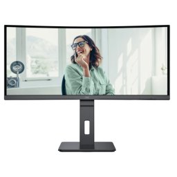 Monitor VA LED AOC 34" CU34P3CV, WQHD (3440 x 1440), HDMI, DisplayPort, AMD FreeSync, Ecran Curbat, Boxe, 100 Hz, Negru