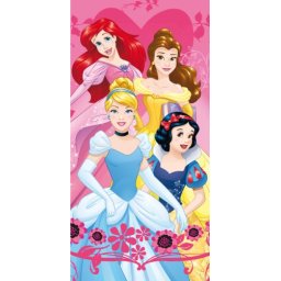 Prosop de plaja din bumbac, 140 x 70 cm cu imprimeu Printese Disney