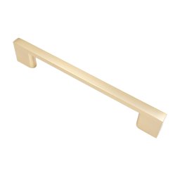 Maner metalic pentru mobilier, model SARMIS, stil modern/minimalist, Distanta dintre gauri = 128 160 192 256 mm, finisaj auriu mat (Distanta dintre gauri: 256 mm)