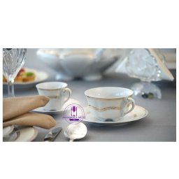 SOPHIA Serviciu ceai portelan 6 persoane 220 ml