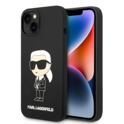 Husa Husă Karl Lagerfeld Silicone Ikonik pentru iPhone 14 Plus / 15 Plus, Negru