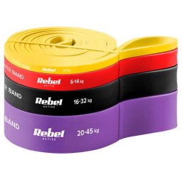 Accesorii bodybuilding si crosstraining SET 4 BENZI ELASTICE LATEX POWER BAND 4-32KG REBELACTIV
