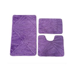 Set covoras de baie 3 piese, polipropilena, 100x60, 60x50, 40x60, Mov