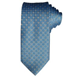 Cravata matase Gentlemen`s Corner bleu cu mini patrate