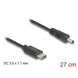 Cablu de alimentare USB type C la DC 3.0 x 1.1mm T-T 27cm, Delock 85403