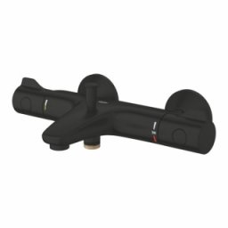 Baterie cada dus cu termostat Grohe Grohtherm 800, negru mat
