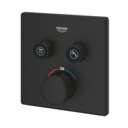 Baterie Grohe Grohtherm SmartControl Square 2 iesiri montaj incastrat, negru mat