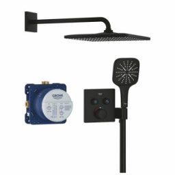 Sistem dus incastrat Grohe Grohtherm SmartControl SmartActive 310 Cube Phantom Black, negru mat