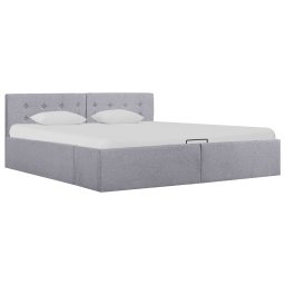 Cadru pat hidraulic cu lada, gri deschis, 160x200 cm, textil GartenMobel Dekor