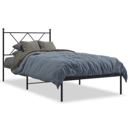 Cadru de pat metalic cu tablie, negru, 90x190 cm GartenMobel Dekor
