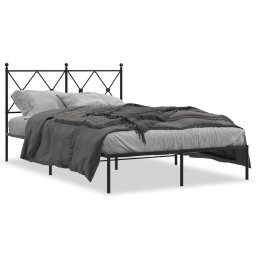 Cadru de pat metalic cu tablie, negru, 120x190 cm GartenMobel Dekor