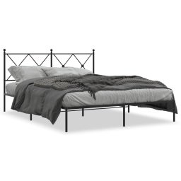Cadru de pat metalic cu tablie, negru, 160x200 cm GartenMobel Dekor