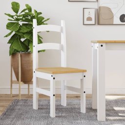 Scaune de bucatarie, 2 buc., alb, 40x46x99cm, lemn masiv de pin GartenMobel Dekor