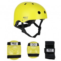 Set Casca si Protectii Nils Extreme MR290+H230, Galben