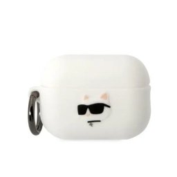 Husa Karl Lagerfeld KLAP2RUNCHH AirPods Pro 2 cover white/white Silicone Choupette Head 3D